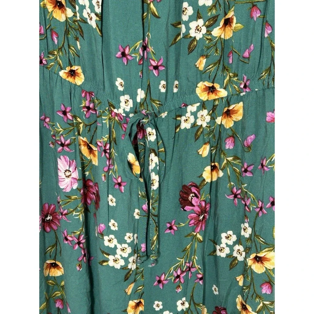 Exhilaration Women's Green Floral Jumpsuit‎ Size XS Summer Travel Vacation